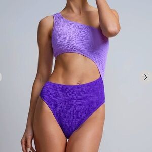 NEW SWIMSUIT - One Piece Asymmetrical Swimsuit with High Waist and Cutout